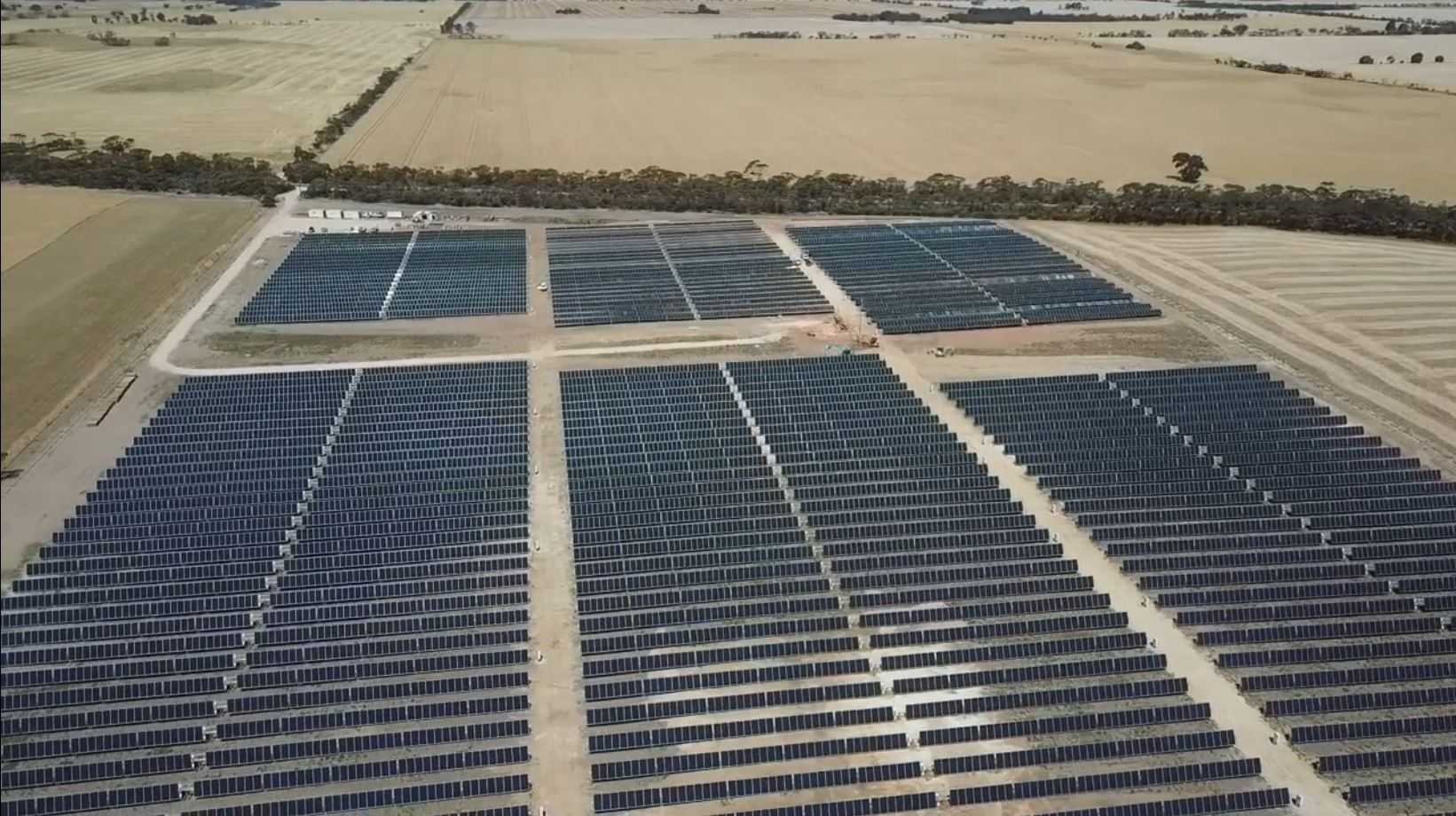 aerial photo of solar farm